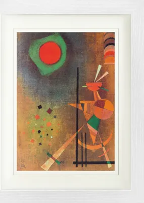 Obrázek produktu pro Wassily Kandinsky Zarámovaný obraz s elegantním paspartou | Obrazy na zeď | V rámu - Aufleuchten, 1927 (40 x 30 cm)