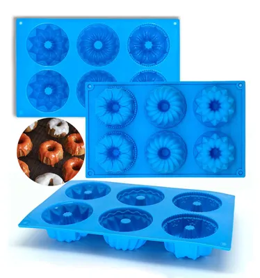 Mini-Tulbandform Silikon, 3er-Set, 28x17x3,5 cm, blau