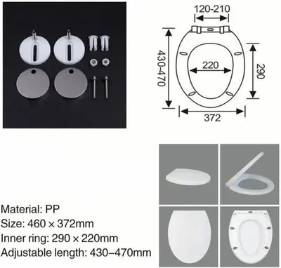 Produktbild von Toilettensitz - U-Form WC-Sitz - Absenkautomatik - Schnellverschluss - Verbesserter Kunststoff - Bis 170 kg