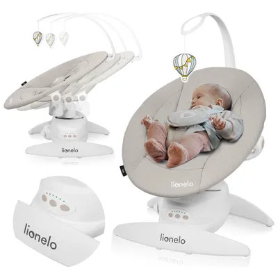 Immagine prodotto di Sdraietta Lionelo Iris, 360 gradi, dalla nascita, 12 ninne nanne, leggera e silenziosa Beige Sand