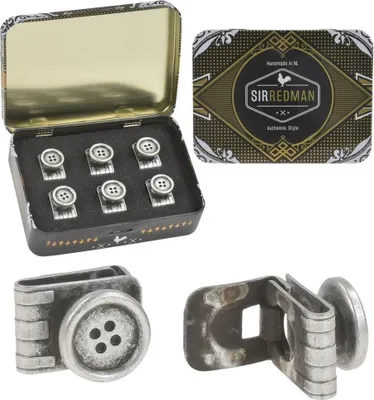 Produktbild von Sir Redman Knopfclips Knöpfe für Hosenträger old silver