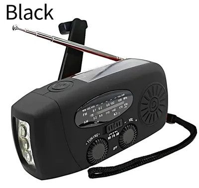 Immagine prodotto di Radio solare, radio solare a manovella con torcia LED, radio di emergenza AM/FM meteo, batteria da 2000mAh, dinamo a manovella, power bank per smartphone