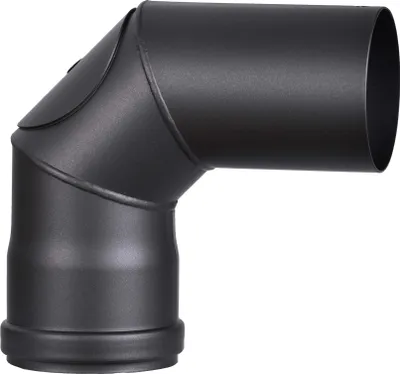 Immagine prodotto di Curva tubo pellet 90° Ø 80 mm rigida, con sportello, nero