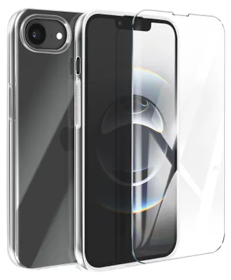 Obrázok produktu pre Avizar, silikónové puzdro pre iPhone 16e s pancierovým sklom odolným proti poškriabaniu, priehľadné
