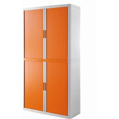 Produktbild von Rollladenschrank easyoffice BxTxH 86x37,5x204cm weiß/orange.