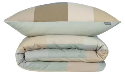 Produktbild von SCHIESSER Bettwäscheset Travis | Kariert | Feinbiber | 2-teilig | 100% Baumwolle | Kuschelweich | YKK-Reißverschluss | 155x220 cm + 80x80 cm | Grün