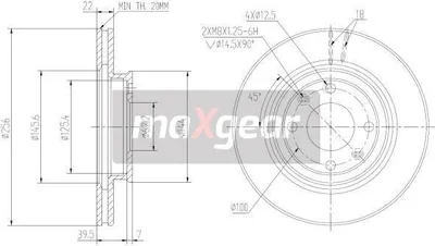 Produktbild von 2x MAXGEAR Bremsscheibe 19-2376MAX für HYUNDAI i20 (PB PBT) für KIA RIO II (JB)