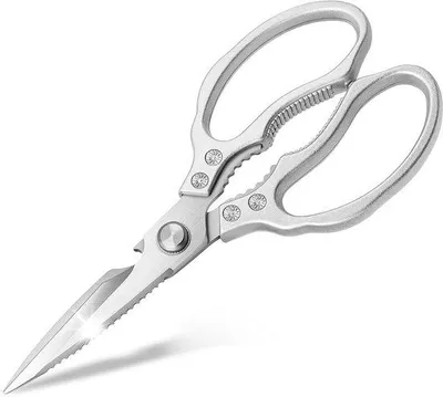 Produktbild von Famanu Küchenschere Edelstahl - Multifunktionale Haushaltsschere - 22,5 cm - Silberfarben