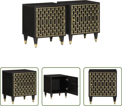 Produktbild von The Living Store Nachttische 2 Stk. 40x33x46 cm Massivholz Mango
