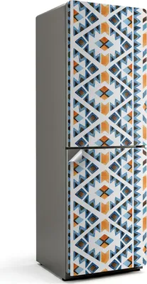 Produktbild von Geometrisches Muster mit Rauten – Kühlschrank Aufkleber – Klebefolie Kühlschrank – Kühlschrank Nachbildung – Kühlschrankfolie selbstklebend – Küchen Nachbildungation – 60x180 cm