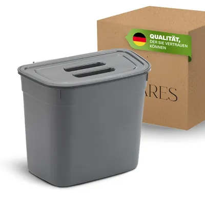 Immagine prodotto di Cestino per rifiuti Viwares da 7 L con coperchio - appeso all'armadio e al cassetto della cucina - cestino antiodore per rifiuti organici e rifiuti da cucina - cestino salvaspazio per cucina, bagno e campeggio