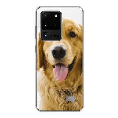 Produktbild von MuchoWow® Handyhülle Schutzhülle Hülle für Samsung Galaxy S20 Ultra Porträt eines superschönen Golden Retrievers Silikon Softcase Handy Hülle - Karteninhaber