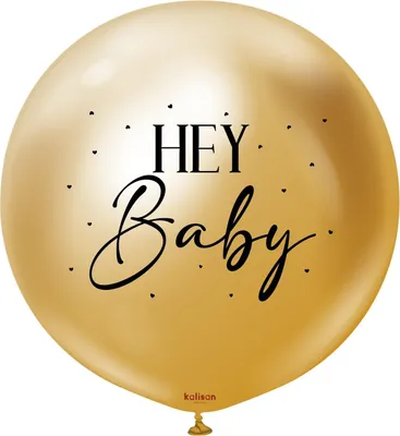 Produktbild von Hey Baby Latexballon, Mirror Gold, goldfarben, 90 cm