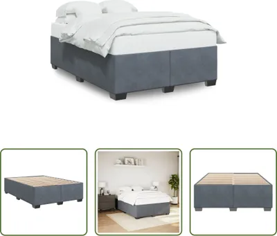 Produktbild von The Living Store Bettgestell Dunkelgrau 140x200 cm Samt