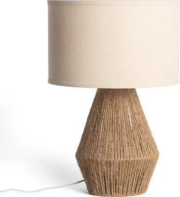 Produktbild von LED Tischlampe aus Naturseil und Leinen Dione Leinen Beige