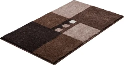 Produktbild von Grund Badteppich Merkur - Premium Design Badematte, Farbe:Braun, Größe:Set 3tlg Deckel. 40x50+50x80