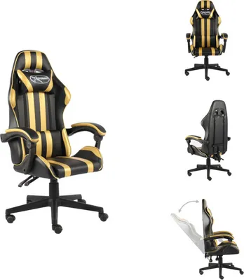 Produktbild von vidaXL Gaming-Stuhl Schwarz und Golden Kunstleder -  Bürostühle
