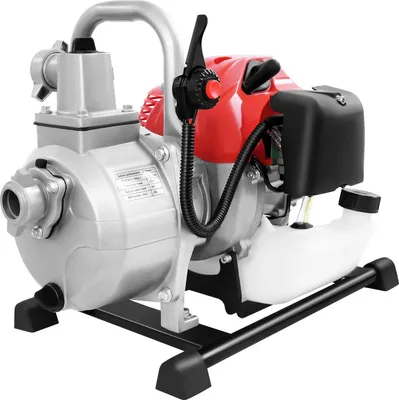 Zdjęcie produktu dla Pompa wodna – przenośna pompa z silnikiem benzynowym – 43 cm³ 2-suwowy, 1-cylindrowy, chłodzony powietrzem – 1,25 kW – rozruch ręczny – czerwony