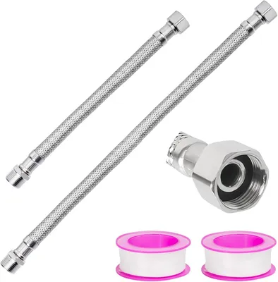 Produktbild von Schlauch 3-8 Zoll - Flexibler Schlauch 3-8 Zoll - Edelstahl-Schlauch für Armaturen - Armaturenschlauch für Badewanne - Waschbecken - Duschschlauch - Sanitärschlauch
