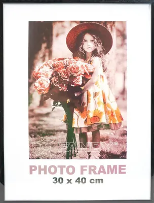 Image de Cadre photo Simple 30 x 40 cm, noir, en plastique