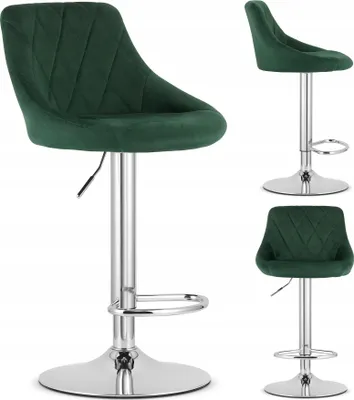 Produktbild von E-W Trading | Hocker KAST - Aksamit Grün - Höhenverstellbar - Ergonomisches Design - 360° Drehbar