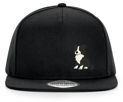 Produktbild von Huuraa Cappy Mütze Border Collie Border Comic Black Polyester Snapback Kappe Geschenkidee
