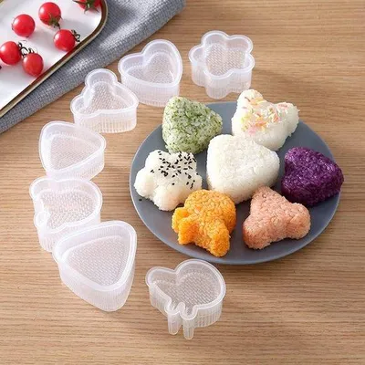 Produktbild von Sushi-Formen-Set, 6-teilig, Reisbällchen, Dreieck, DIY-Sushi