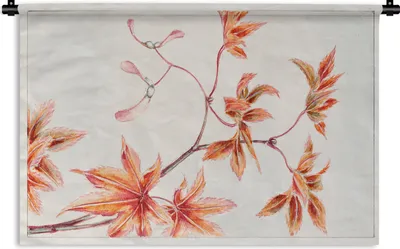 Produktbild von MuchoWow® Wandteppich Wandbehang Blätter - Baum - Ahorn - Vintage - Japanisch 150x100 cm Tapisserie Dekoration Wandtuch - Waschbar - Tapisserien - Wand-Decke