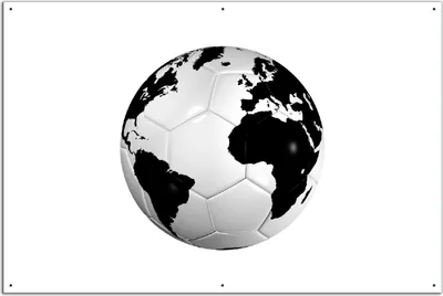 Produktbild von Wallario Outdoor-Poster für Garten oder Balkon, Motiv Planet Fußball, in ca. 61 x 91,50 cm