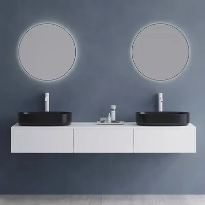Image de Console de salle de bain design, 180 cm, avec 3 tiroirs
