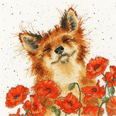 Produktbild von Bothy Threads Kreuzstich-Set "Mohnfeld", 26x26cm, XHD33, Zählmuster