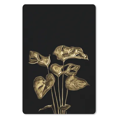 Produktbild von MuchoWow® Mauspad Mousepad Blätter - Herz - Gold 40x60 cm - Mousepads - Maus Mat - Pad - Mausunterlage - Schreibtisch Accesoire