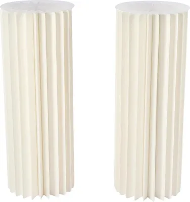 Image de Ensemble de décoration de table de mariage - 2 vases de table - Supports à fleurs en plastique pour les tables de fête et de mariage - Blanc