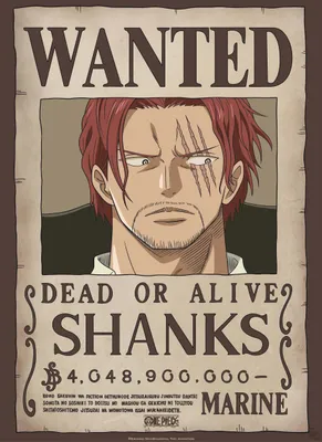Obrázok produktu pre Plagát One Piece Wanted Shanks 38x52cm