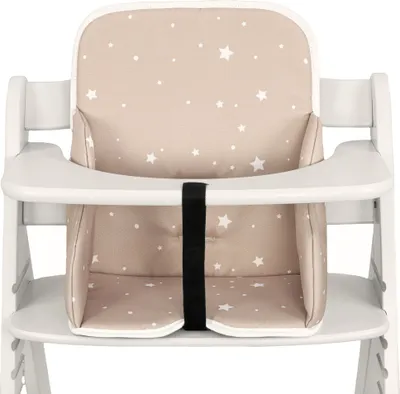Produktbild von Sitzverkleinerer Hochstuhl Baby Sitzkissen Sitzauflage Beige mit Weiß Sternen