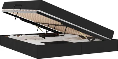 Obrázek produktu pro Postel s úložným prostorem a matrací Černá 160 x 200 cm