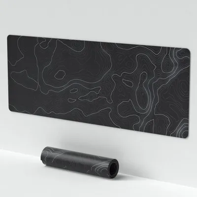 Immagine prodotto di Tappetino per mouse da gaming, esteso, antiscivolo, con superficie topografica, nero, dimensioni 300x700x3 mm