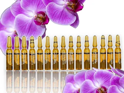 Produktbild von Original  Ampullen für strahlende Haut - 15 x 2ml Anti-Aging Regeneration für Dekollete, Hals & Gesicht Ampullen Anti-Aging (Schwarze Orchidee)