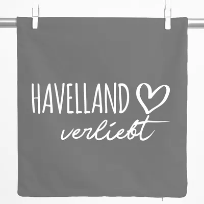 Produktbild von Huuraa Kissenbezug Havelland verliebt 40x40cm Steel Grey Baumwolle Dekokissenbezug Geschenkidee