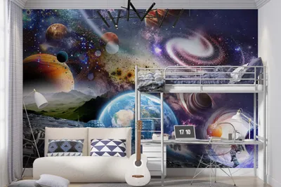 Zdjęcie produktu dla DECO WALLS Fototapete Kinderzimmer Kosmos - Außergewöhnliche Haltbarkeit XXL 197x296 cm