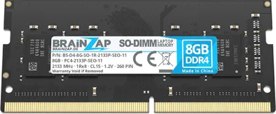 Produktbild von BRAINZAP 8GB DDR4 2133MHz PC4-2133P-SEO-11 SO-DIMM CL15 1Rx8 1.2V Unbuffered Non-ECC RAM Arbeitsspeicher für Notebook Laptop Speichermodul Memory