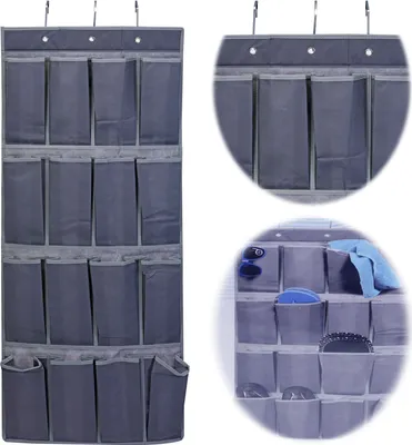 Produktbild von LS-LebenStil XL Hänge-Organizer Hängeregal 16 Fächer 110-45cm Türregal Schuhregal Hängetasche
