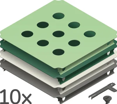 Produktbild von Quadro Lochplattenset XXL Home Erweiterungs-Set mit 10 gelochten Platten zur Erweiterung des Quadro-Baukastens – Mint
