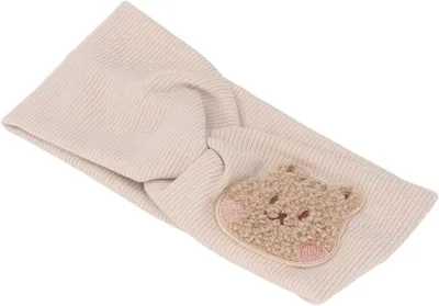 Productafbeelding van Beige babyhoofdbanden van zacht katoen met elastisch cartoonpatroon