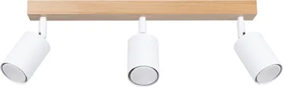 Image de Spot JUNGLO blanc et bois, 3xGU10x10W, métal, dimensions : 17,5 x 45 x 61 cm, IP20, Pure Lume