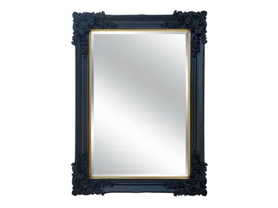 Produktbild von Spiegel mit Zierleisten - H.109 cm - Eukalyptusholz - Schwarz - ATALAYA