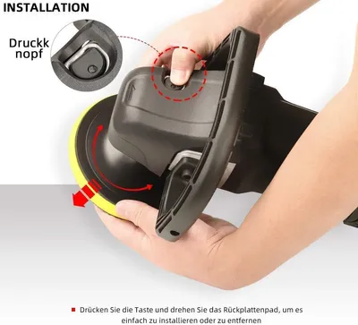 Produktbild von SPTA Poliermaschine 125mm/150mm/180mm Set Variable Geschwindigkeit 1200 Watt Polierer mit Zubehörset Polierschwamm Wollscheibe KFZ Boot