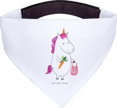 Produktbild von Mr. & Mrs. Panda Bandana Einhorn Vegan - Weiß - Geschenk, Unicorn, Hunde Halstuch, Hund, Dreieckstuch, Rohkost, Veganismus, Für, Veganer, Gesund Leben, essen