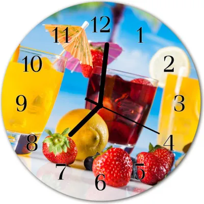 Produktbild von Glasuhr Wanduhr Küchenuhr Echt-Glas 30fi cm Cocktail mehrfarbig