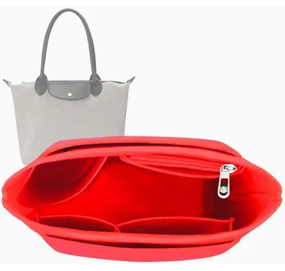 Productafbeelding van Organizer voor handtassen, rood, klein, van microvezel en vilt, 19,5 x 13,5 x 16 cm